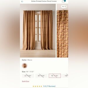 Anthropologie Floral Patterned Curtains